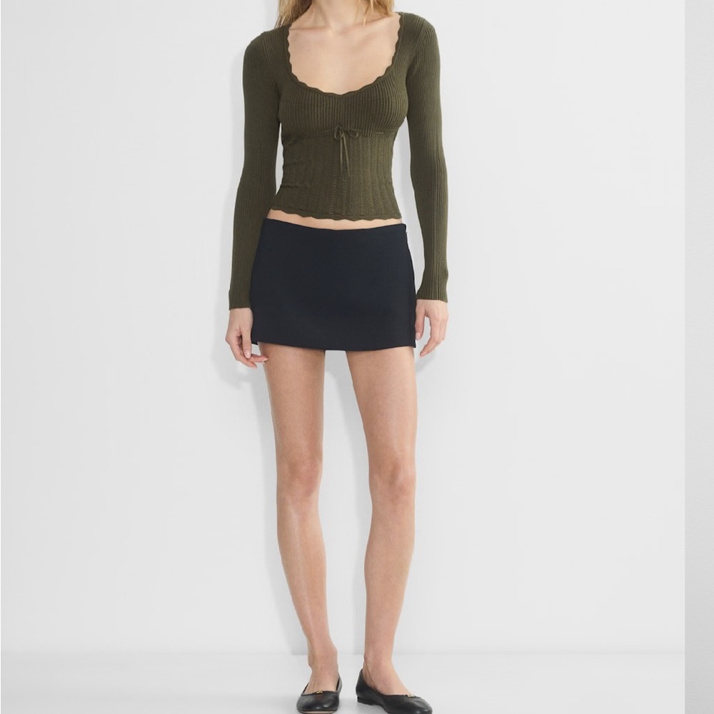Aritzia Olive Green “Soloist” Knitted sweater top